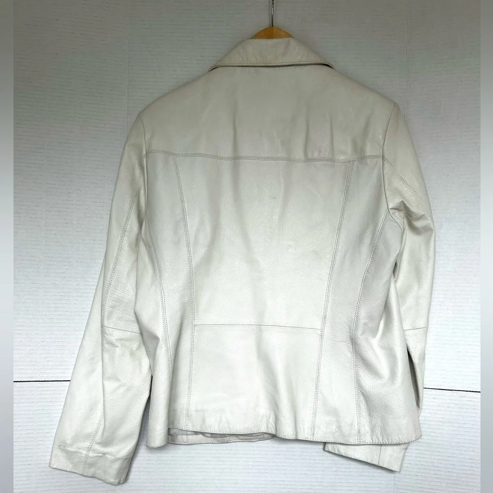 Vintage Wilsons Leather Maxima classic Jacket off white size M - Picture 7 of 10